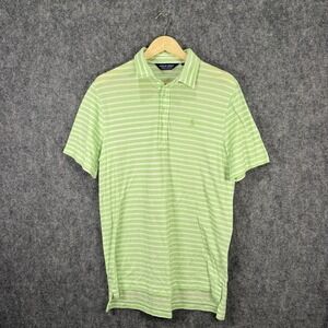 Vintage Polo‎ Ralph Lauren Golf Polo Shirt Mens M Green White Striped Pima